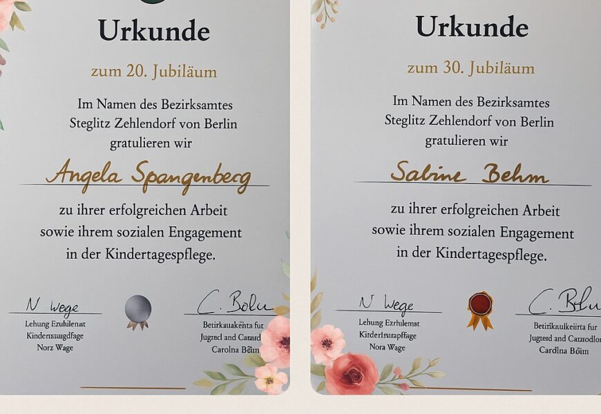 30 und 20 Jahre voller Herz und Hingabe – eine besondere Ehrung für unsere Arbeit